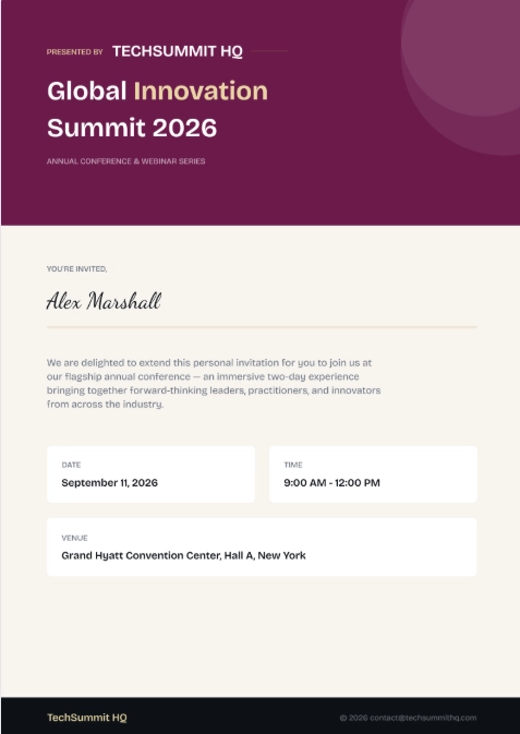 PDFDraft Template - Event Invitation